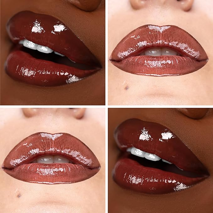 The Lip Bar Vegan Non-Sticky Lip Gloss, with Hydrating Shea Butter for a Lightweight, High Shine Finish, Flyy Girl - Rich Brown