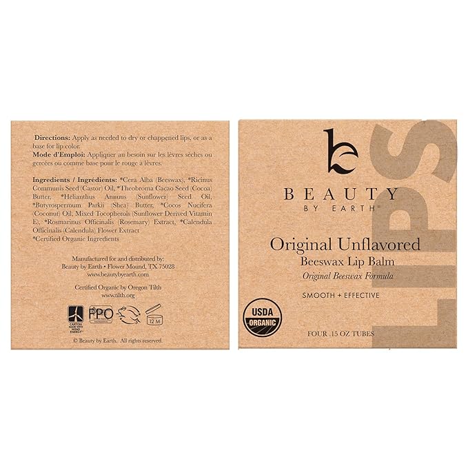 Organic Lip Balm - 4 Pack