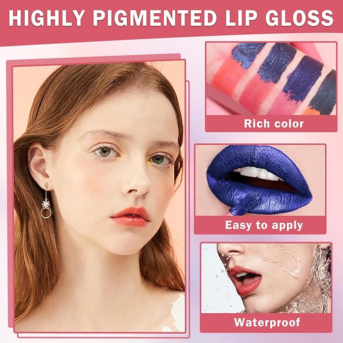 Peel Off Lip Stain Peel Off Lip Tint Stain Highly Pigmented Lip Peel Off Stain Long Lasting LipStains Peel Off Nude Lip Gloss Matte Liquid Lipstick Lip Makeup for Women(02 Rose)
