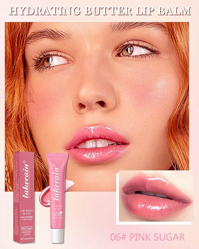 Lip Butter Balm Pink Sugar,Hydrating Tinted Gift
