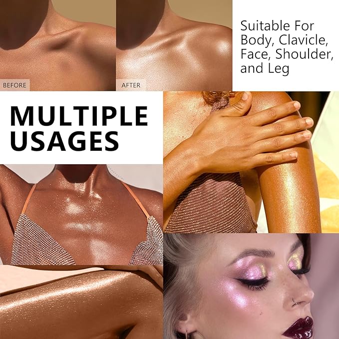 Body Shimmer Oil,Liquid Glow Illuminator Body Luminizer Glow Oz 101