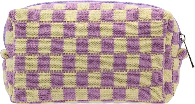 Pazimiik checkered makeup bag for