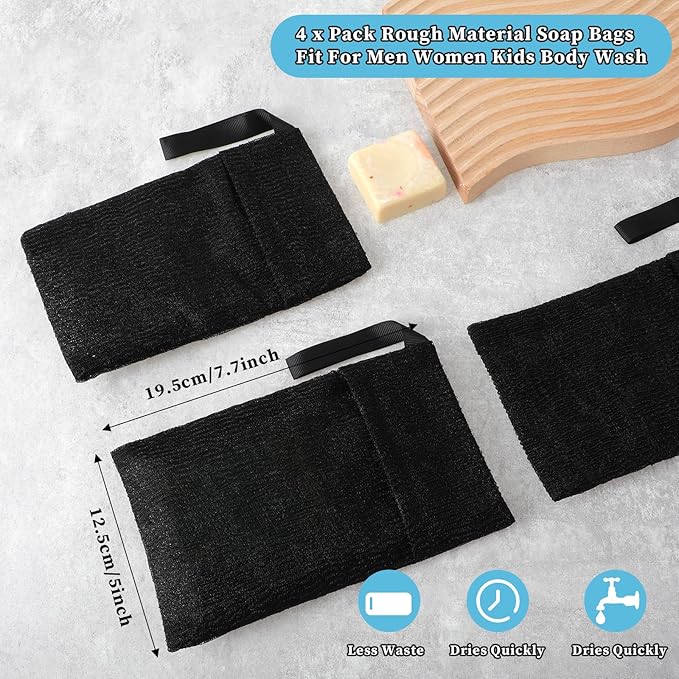 4pcs Soap Saver Bag,Soap Pouch,Soap Bags