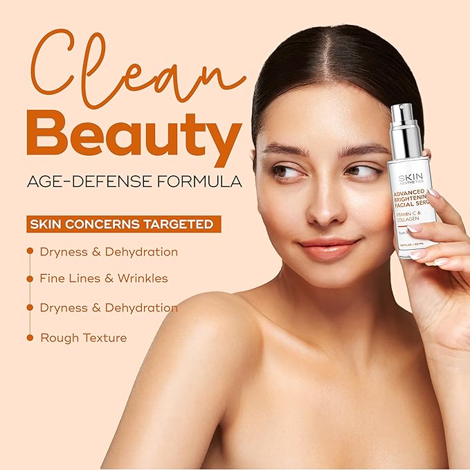 Vitamin C Serum with Collagen - Dark Spots & Skin Brightening, Anti-Aging & Acne Treatment - Dermatologist Tested Korean Skincare - Clean Beauty, Cruelty-Free - 1.69 oz