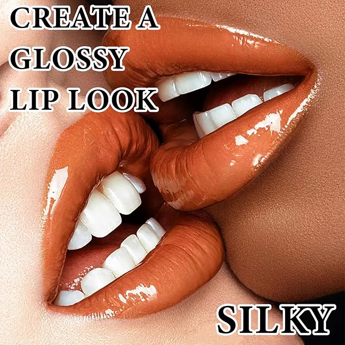 Lip Plumping Lip Gloss,Big Brush Head Lip Oil Hydrating Nourishing & Smooth Glossy Lip Glow Oil,Moisturizing Tinted Lip Gloss Lip Balm Shiny and Vegan Plumping Lip Tint Care(#07 Caramel Orange)
