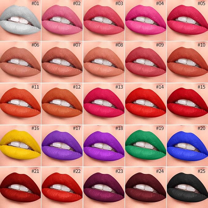 DE'LANCI Lipstick Palette Nude Red Peach Pink Shades 25 Color, Professional Moisturizing Lip Gloss, Long Lasting Soft Smooth Lipstick Pallet Waterproof, Pigmented Festival Halloween Body Face Paint