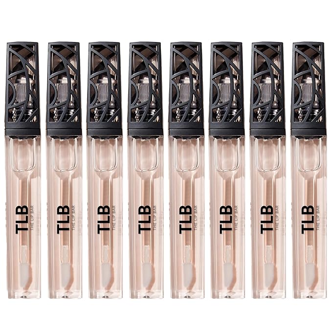 The Lip Bar Vegan Non-Sticky Lip Gloss, with Hydrating Shea Butter for a Lightweight, High Shine Finish, Minimalist - Clear, 8 pack