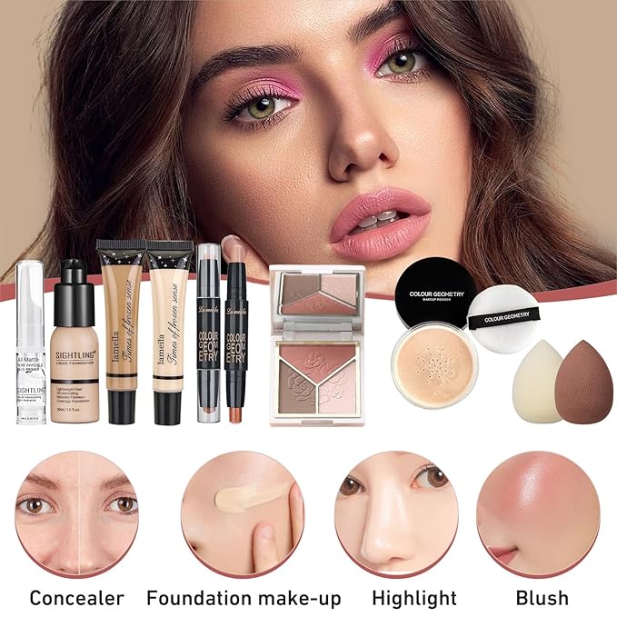 All In One Makeup Kit, Travel Makeup Kit,