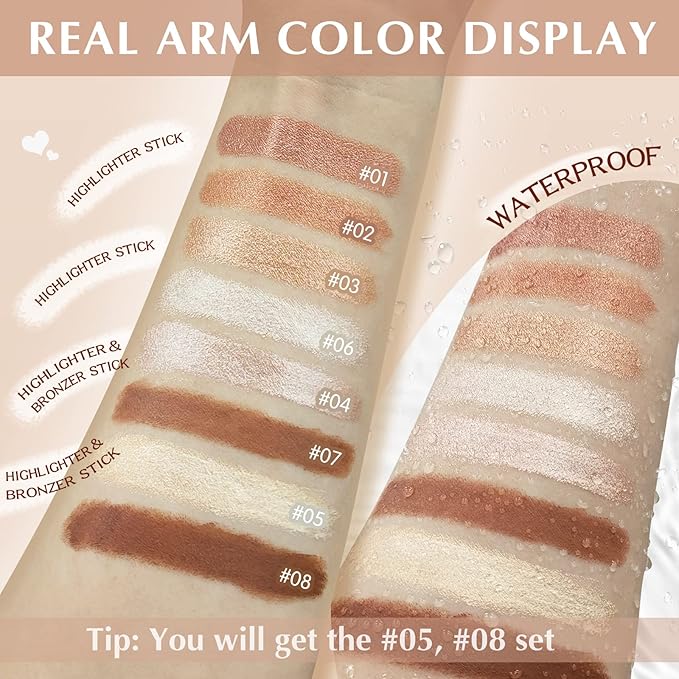 2 Pcs Cream Contour Stick Makeup Kit, Cream