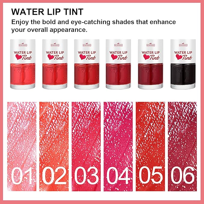 6 Colors Water Lip Stain Makeup Kit, Long Long