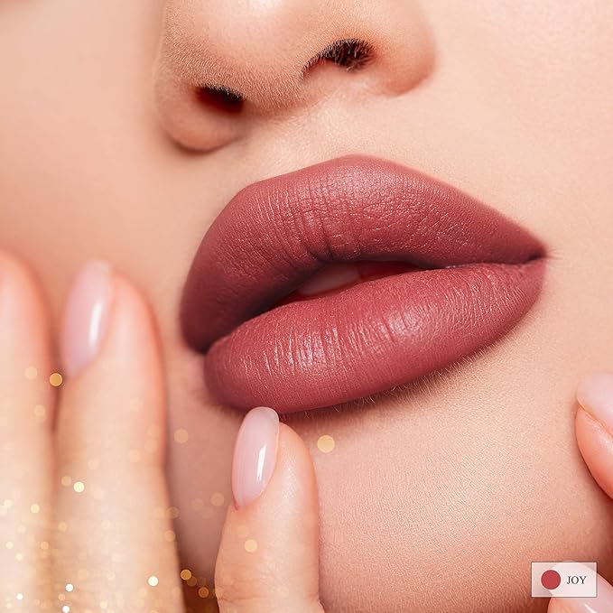 All Natural Lipstick, Semi Matte Lip Color, Moisturizing Lipstick, Non Toxic, Non GMO, Highly Pigmented, Long Lasting Lipstick, Vegan Makeup for Women (7 Shades)