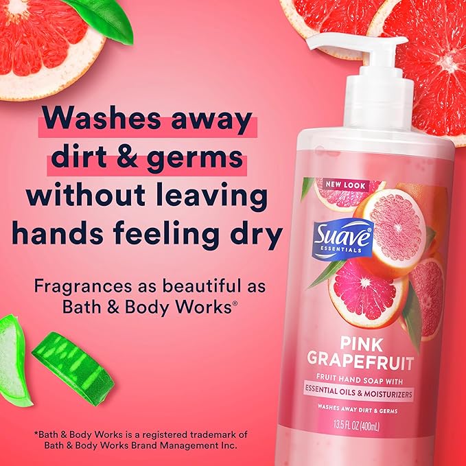Suave Hand Soap, Pink Grapefruit 4-Pack
