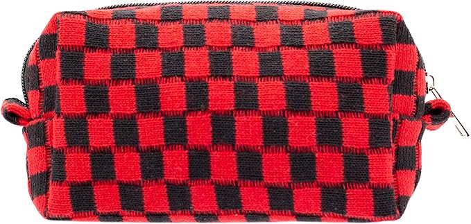 Pazimiik checkered makeup bag for