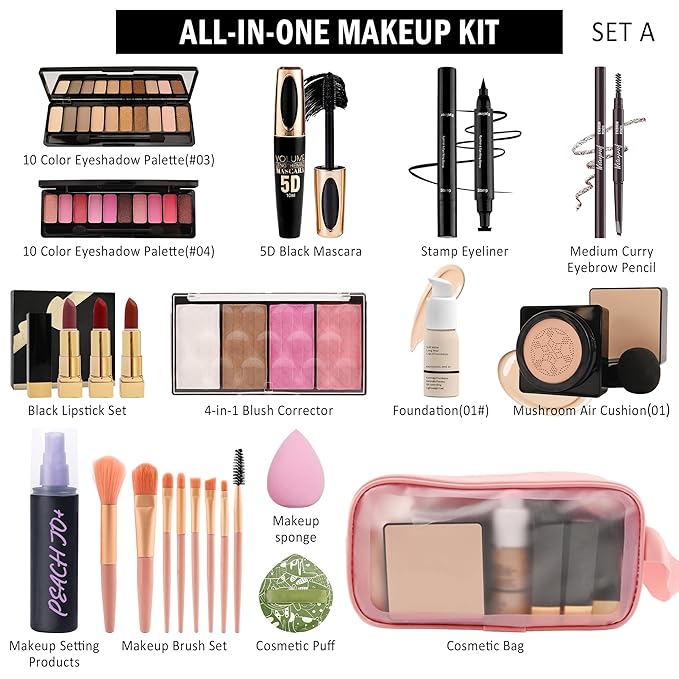 All In One Multipurpose Makeup Kit for Women,Travel