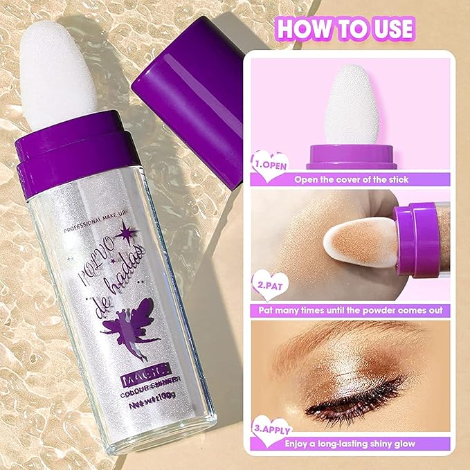 2pcs Polvo De Hadas Highlighter Set, White Fairy Kit (Moonbeam)