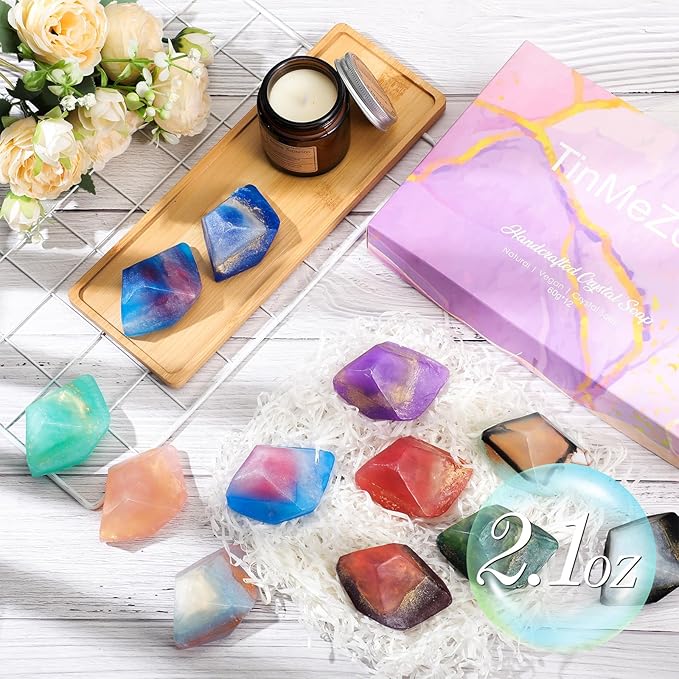 Loopeer 12 Pieces Gemstone Soap
