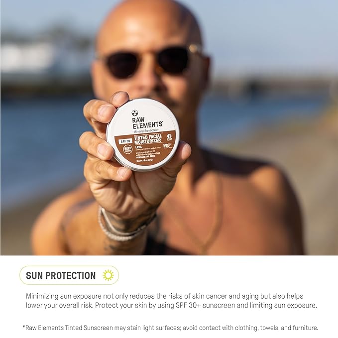 Raw Element Ultra-Moisturizing Tinted Face Cream, Non Toxic Mineral Face Sunscreen, Daily Tinted Moisturizer, Non-Nano Zinc Oxide, Reef Friendly, All Ages, SPF 30, 1.8 oz, Pearly Sand, Pack of 2