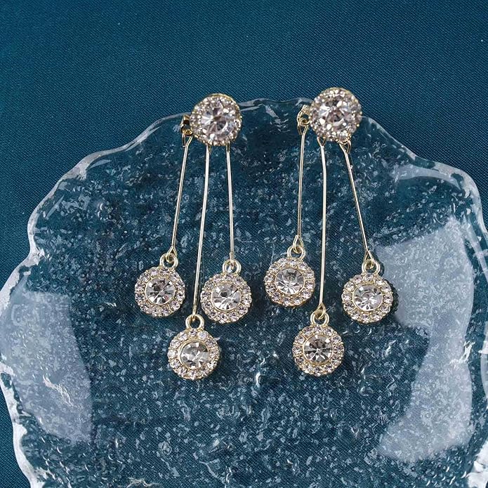 Vintage Crystal Chandelier Drop Earrings Rhinestone Ball Dangle