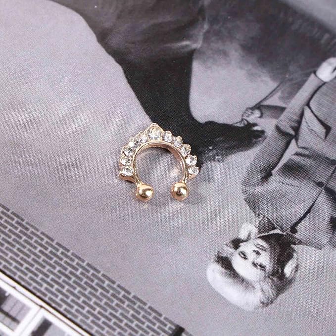 Boho Crystal Ear Cuff Earrings Gold Cz Pave