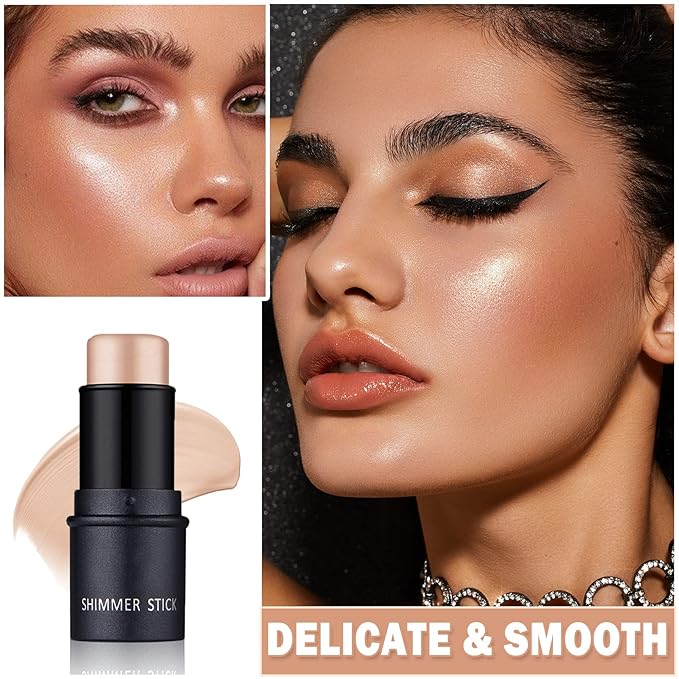 CAHIUYOA Cream Contour Stick,Highlighter Bronzer Stick Makeup Waterproof - 02