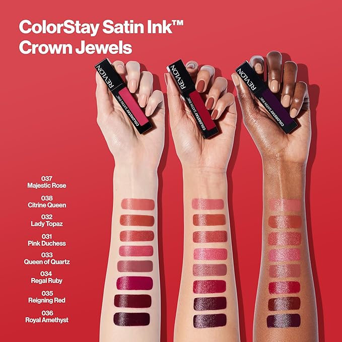 Revlon Liquid Lipstick, Face Makeup, ColorStay Satin Ink, Longwear Rich Lip Colors, Formulated with Black Currant Seed Oil, 006 Eyes on You, 0.17 Fl Oz