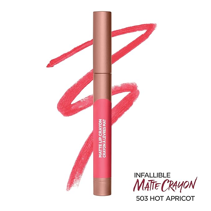 L'Oreal Paris Infallible Matte Lip Crayon, Hot Apricot (Packaging May Vary)