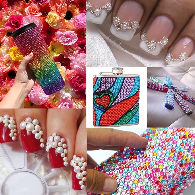 Flat Back Rhinestone+Half Round Pearl Kits