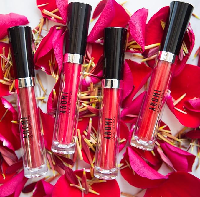 Aromi True Red Matte Liquid Lipstick, Retro Red Lip Color with Blue Undertones, Smudge Proof, Long Lasting, Vegan and Cruelty-free, Handmade (Flamenco Red)