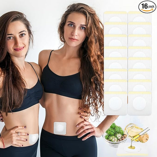 16 Pcs Disposable Castor Oil Patches for Belly Button,White Castor Oil Pack Belly Wrap Cover