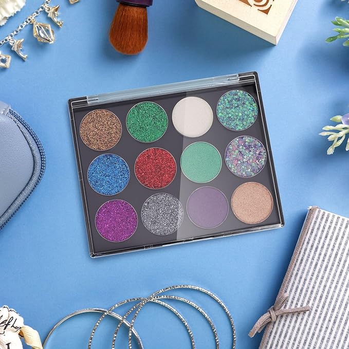 AJLTPA Magnetic Makeup Palette with Clear Top, Empty
