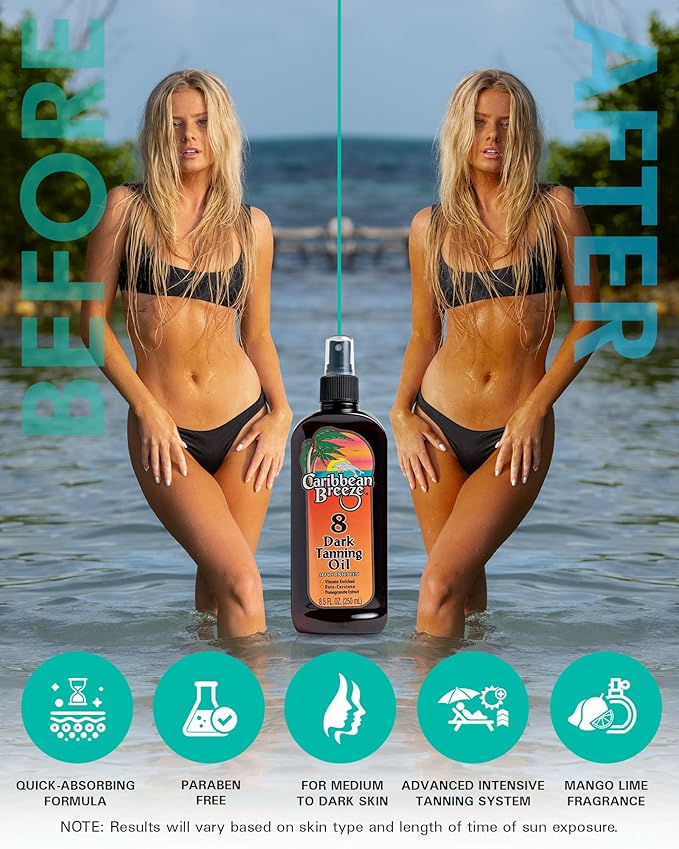 Caribbean Breeze Oil, SPF 8,