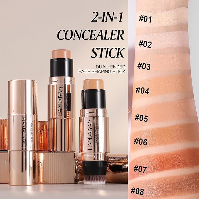 8 Colors Cream Contour Sticks Makeup Kit, Dual-Ended Concealer (03#)