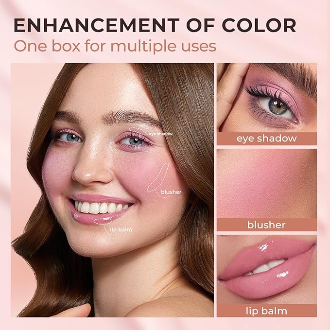 Jolilab Blush Makeup Color Changing Blush Palette Cream pink, 1)