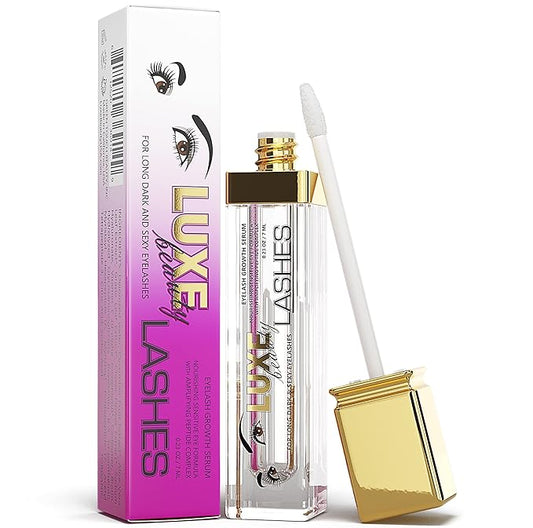 LUXE Beauty Lash Serum for Dark Long Sexy Lashes - Nourishing Sensitive Eye Formula for Darker Longer Lashes - all Natural Lash and Thicker Eyelashes - 0.23 ounce
