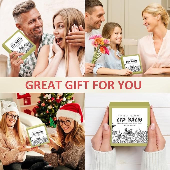 16 Pack Lip Balm, Natural Lip