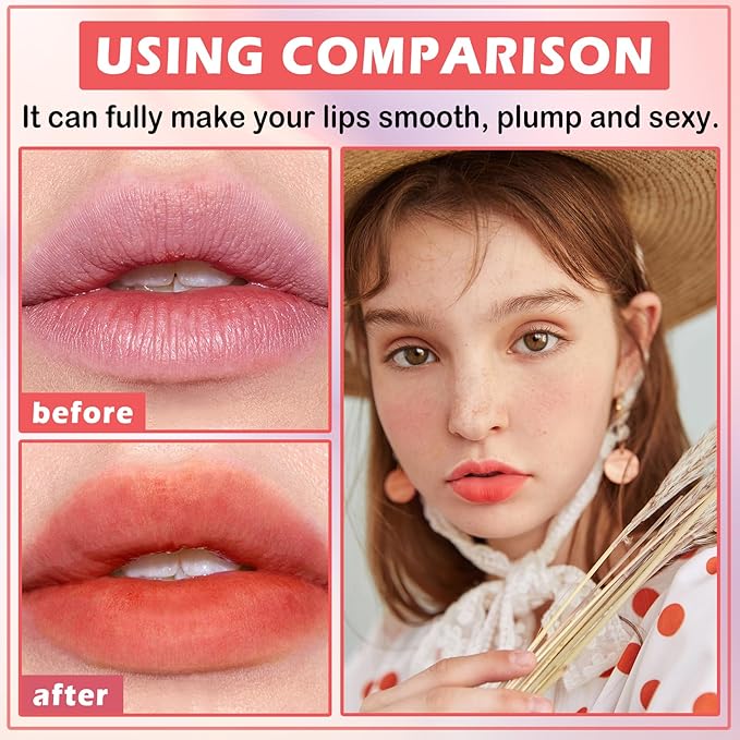Peel Off Lip Stain Peel Off Lip Tint Stain Highly Pigmented Lip Peel Off Stain Long Lasting LipStains Peel Off Nude Lip Gloss Matte Liquid Lipstick Lip Makeup for Women(01 Coral Pink)