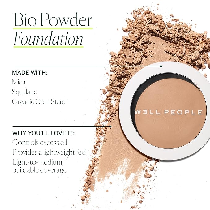 Well People Bio Powder Foundation, Lightweight & Hydrating Cruelty-free, 3W
