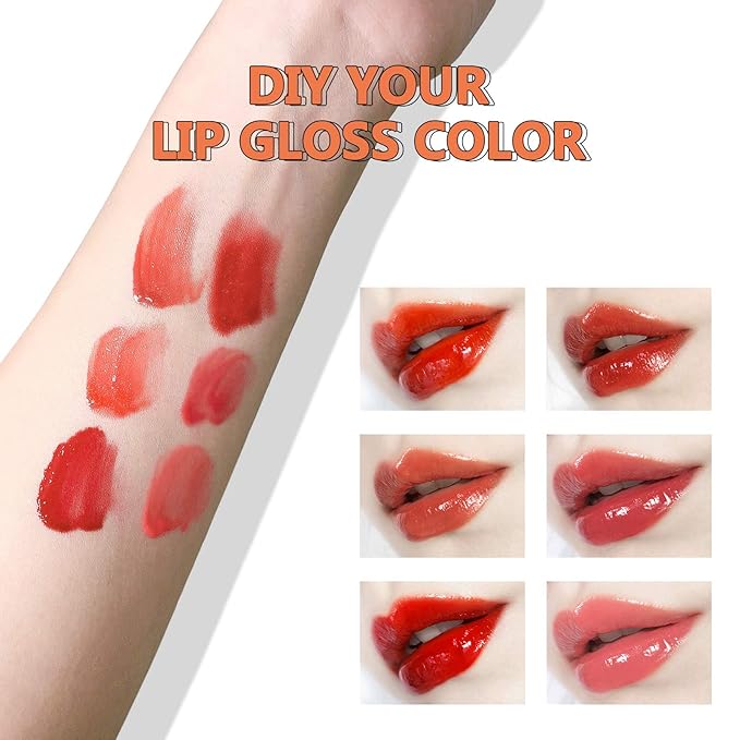Cilrofelr DIY Lip Gloss Making Kit, 45 Pcs, Fun Makeup Kits for Girls to Create 10 Moisturizing and Shiny Lip Gloss