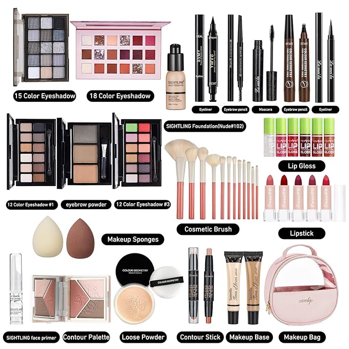 All In One Makeup Kit, Travel Makeup Kit,