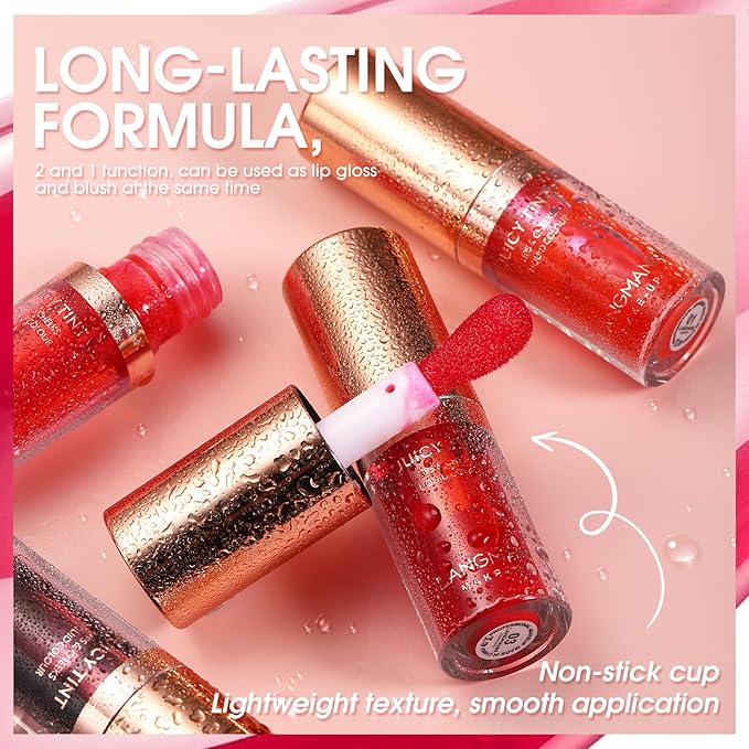 LANGMANNI Lip Stain Set,Liquid Lip Tint Kit With LANGMANNI