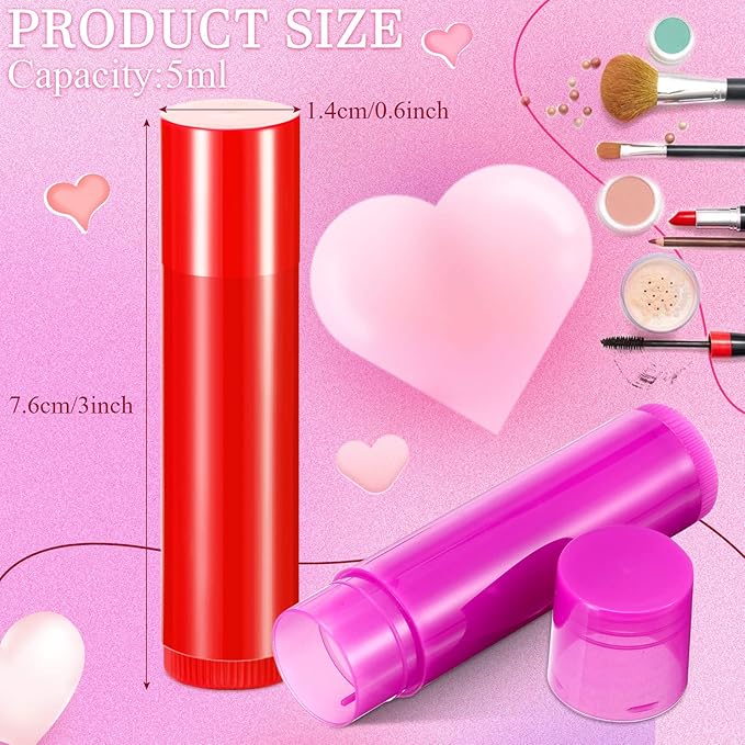 128 Pieces Lip Balm Tubes 5 ml Refillable ml