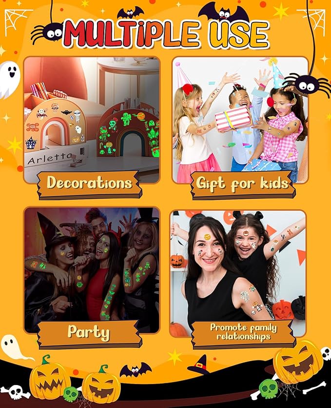 Halloween Party Favors Stickers Pumpkin Decorating Kit Halloween Makeup Gifts