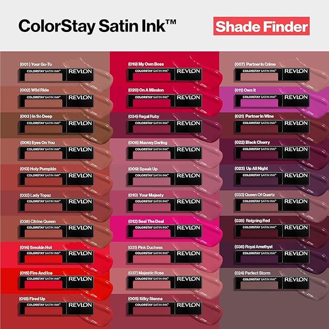 Revlon Liquid Lipstick, Face Makeup, ColorStay Satin Ink, Longwear Rich Lip Colors, Formulated with Black Currant Seed Oil, 014 Smokin' Hot, 0.17 Fl Oz