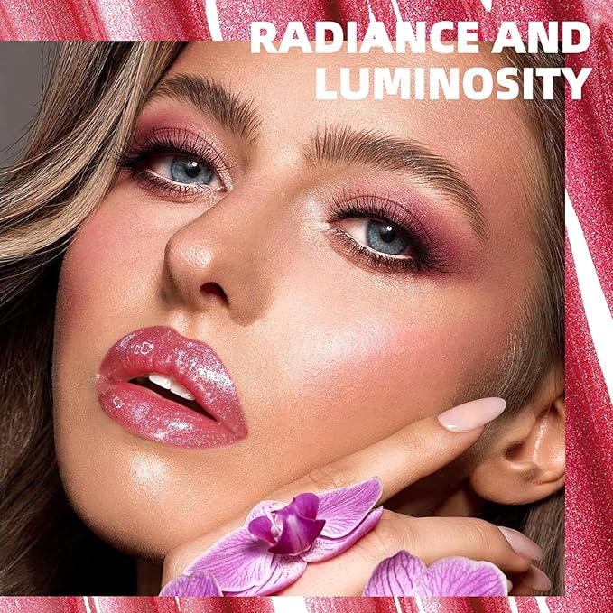 Hydrating Shimmer Lip Gloss, Sliver Moisturizing Lip Stain, Hydrating