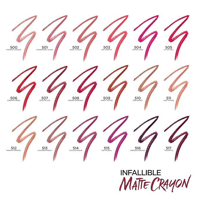 L'Oreal Paris Infallible Matte Lip Crayon, Caramel Blonde (Packaging May Vary)