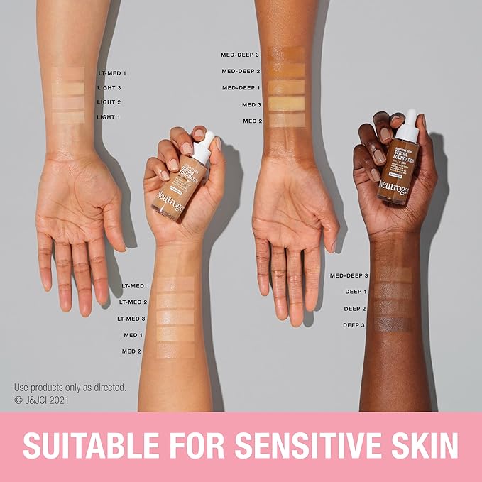 Neutrogena Healthy Skin Sensitive Skin Serum Foundation with Medium 01, 1 oz