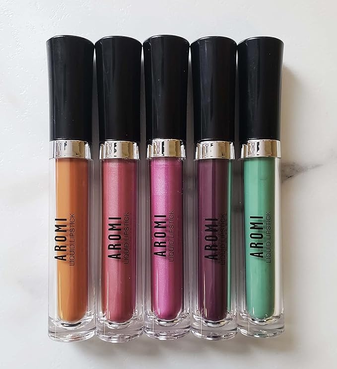 Aromi Metallic Liquid Lipstick | Rose Chestnut Lip Color with Shimmery Finish, Vegan, Cruelty-free, Long-lasting, Waterproof, Gluten Free (Alpine Bloom)