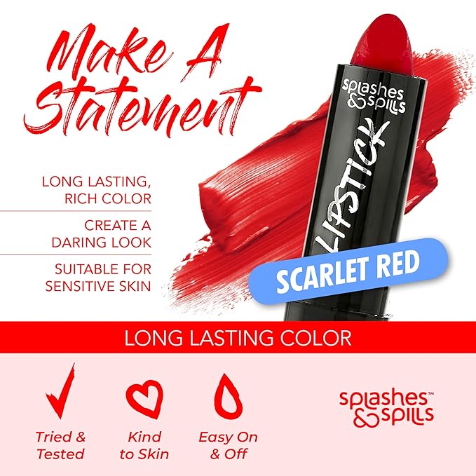 Vivid Black and Red Lipstick - 2 Pack