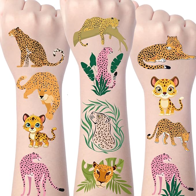 Cheetah Tattoos Temporary Decorations - 200+ Cheetah Print Party Supplies