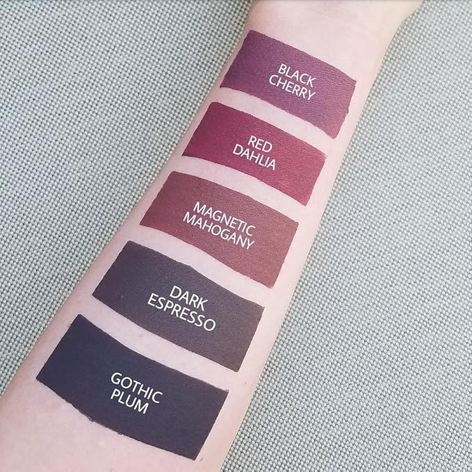 Aromi Black Cherry Matte Liquid Lipstick, Dark Plum Maroon Lip Color, Vegan and Cruelty-free, Long-Lasting and Highly Pigmented Lipstick (Black Cherry)